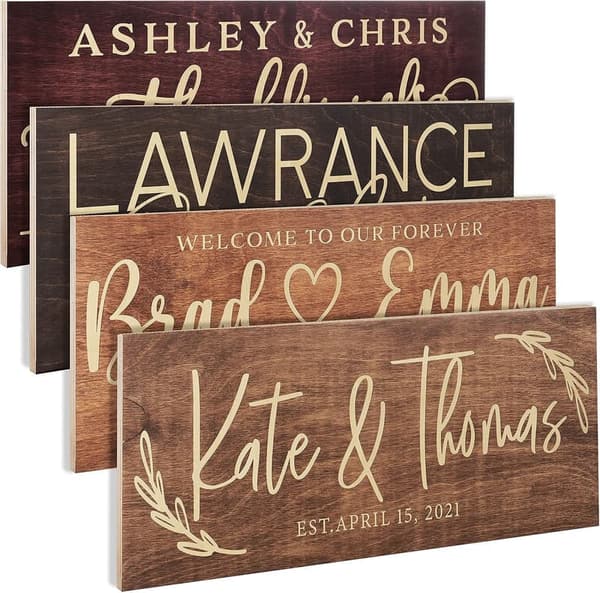 Personalized Wedding Sign - Custom Engraved Wood Plaque
