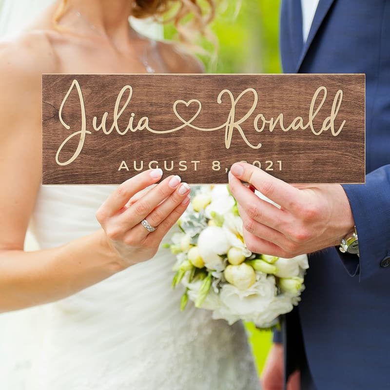 Personalized Wedding Sign - Custom Engraved Wood Plaque