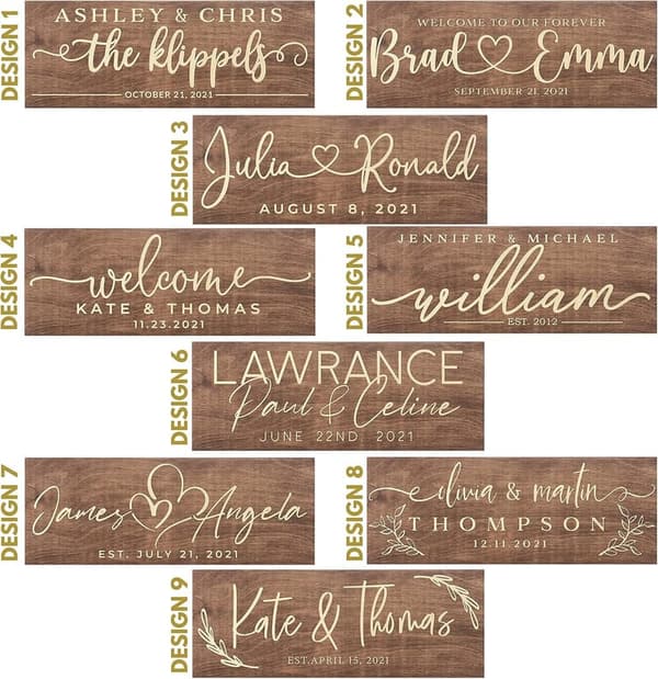 Personalized Wedding Sign - Custom Engraved Wood Plaque