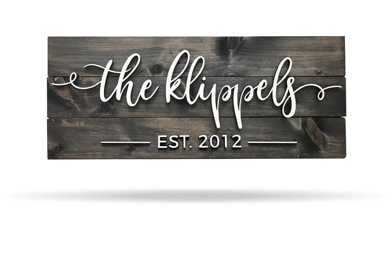 Personalized Wood Sign for Weddings - Custom Established Name Art