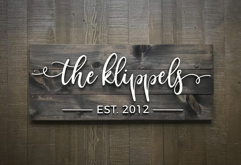 Personalized Wood Sign for Weddings - Custom Established Name Art