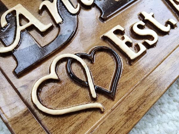 5-Year Anniversary Personalized Carved Wood Family Sign