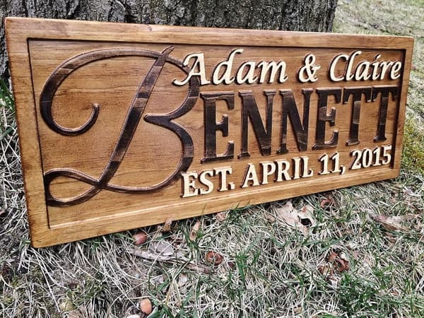 5th Anniversary Personalized Rustic Family Name Sign