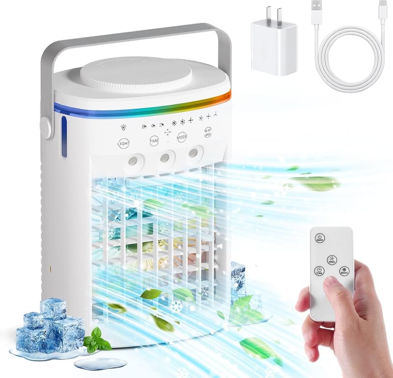 4-in-1 Portable Air Conditioner & Humidifier with Remote Control
