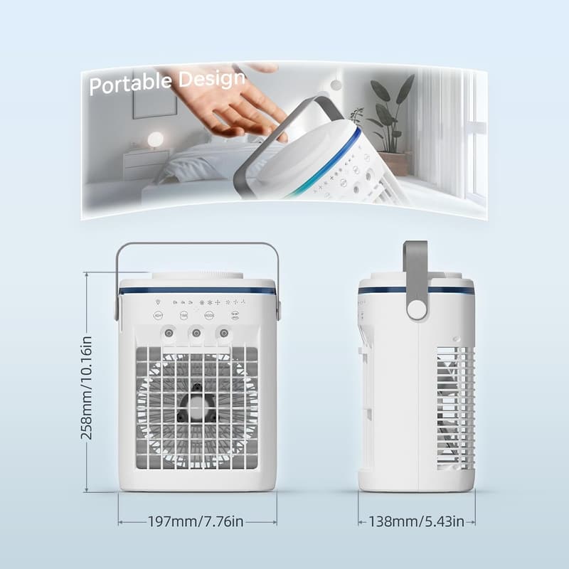 4-in-1 Portable Air Conditioner & Humidifier with Remote Control