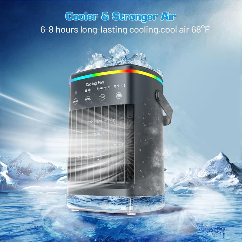 Portable Air Conditioner - Mini Evaporative Cooler with Timer