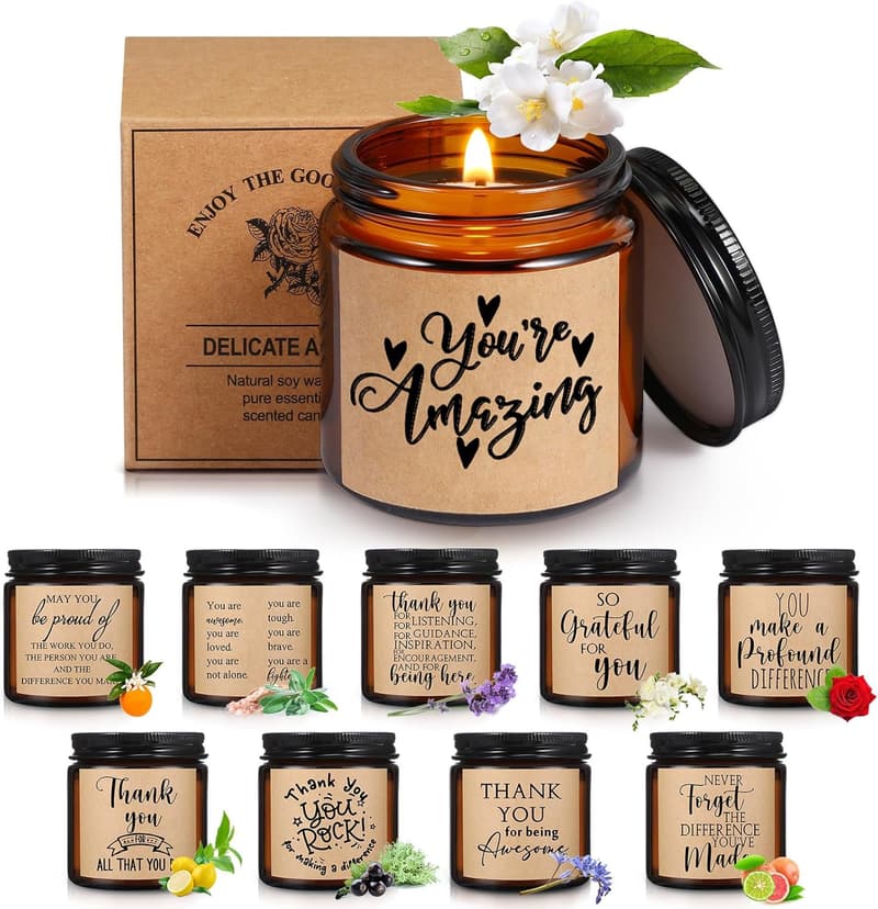 Employee Appreciation Gift: 10 Bulk Soy Wax Thank You Candles
