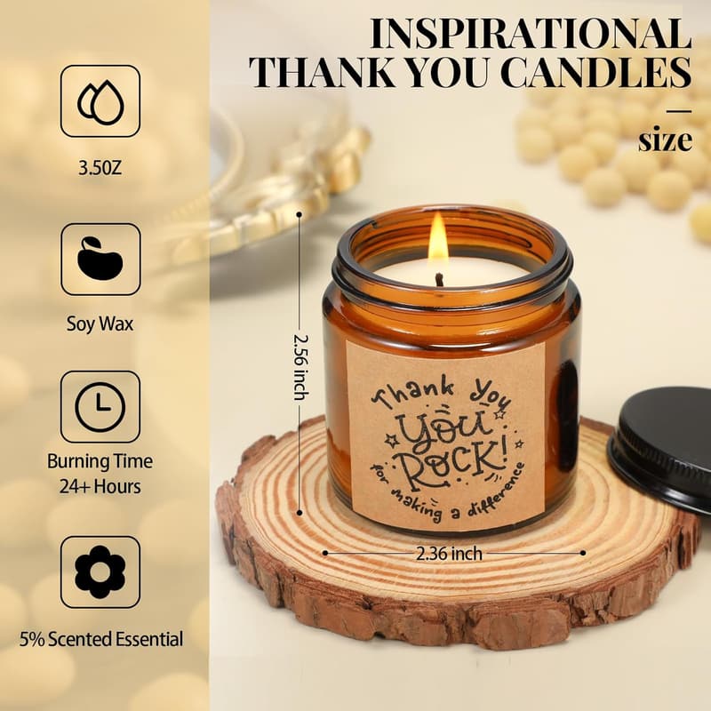 Employee Appreciation Gift: 10 Bulk Soy Wax Thank You Candles