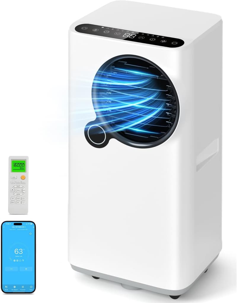 16000 BTU Smart Portable Air Conditioner with Remote Control