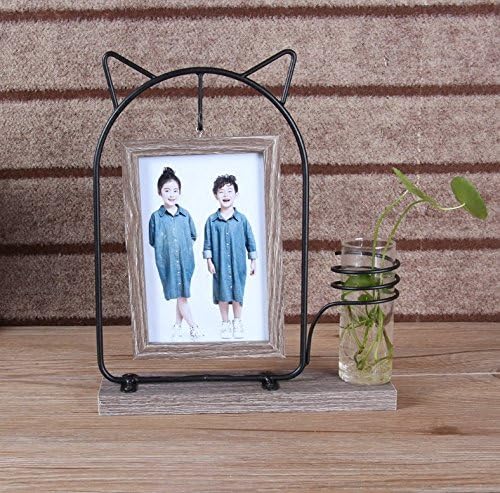 Wedding Double-Sided Black Cat Head Picture Frame with Vase