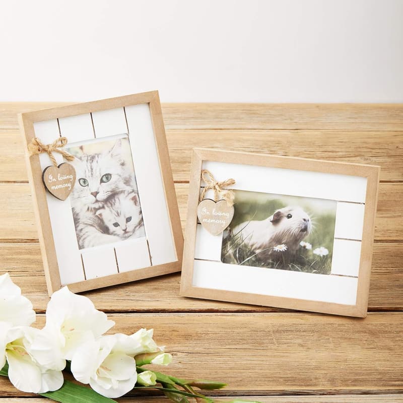 In Loving Memory Rustic Wood Photo Frame for Pets