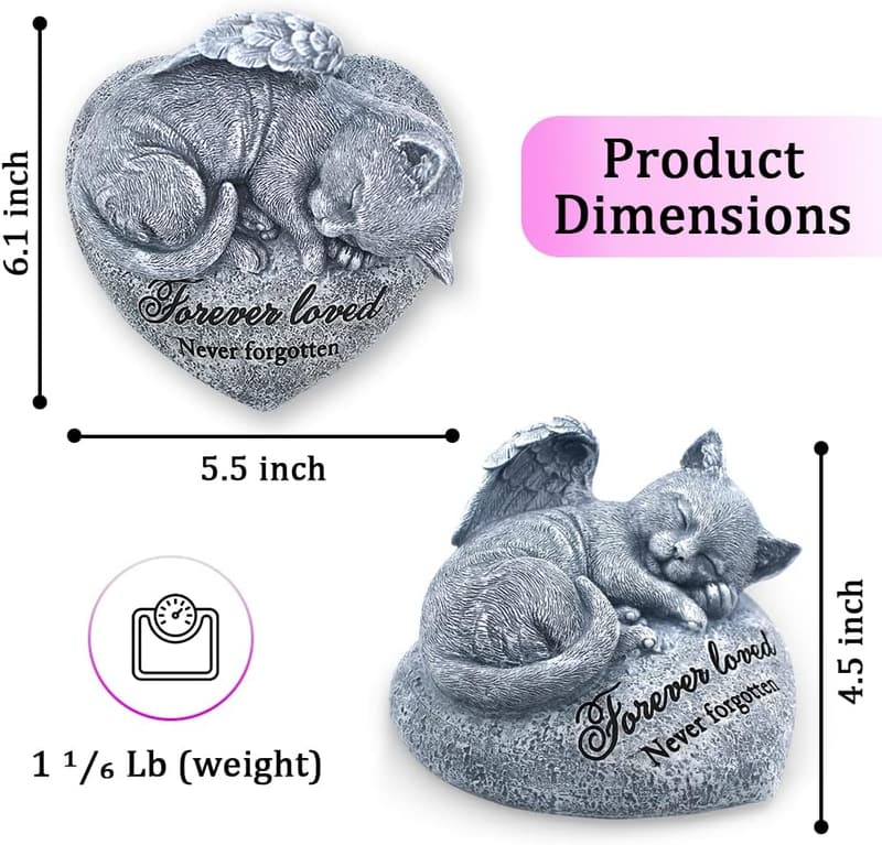 Cat Memorial Garden Statue - Thoughtful Pet Sympathy Gift