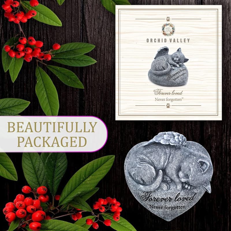 Cat Memorial Garden Statue - Thoughtful Pet Sympathy Gift