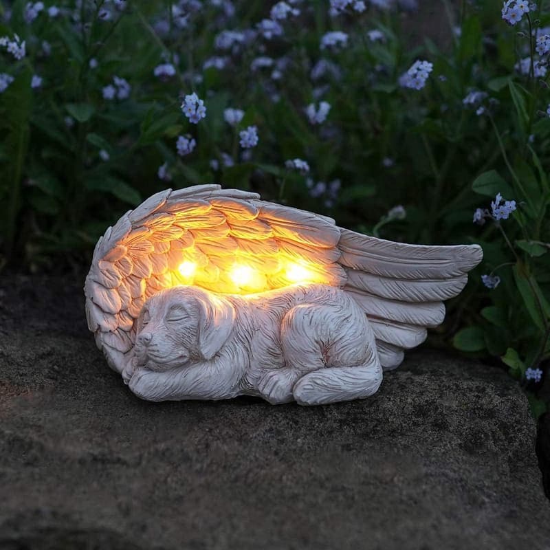 Pet Memorial Stone with Solar Light - Outdoor Sympathy Gift
