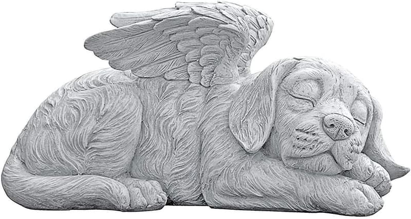 Dog Angel Memorial Grave Marker Statue - Handcast Polyresin