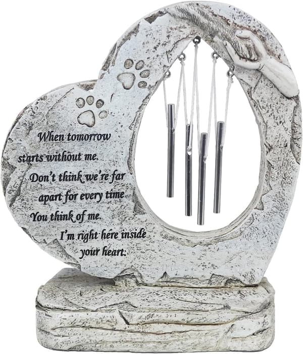 Heartfelt Pet Memorial Stone - Heart-Shaped Paw Print