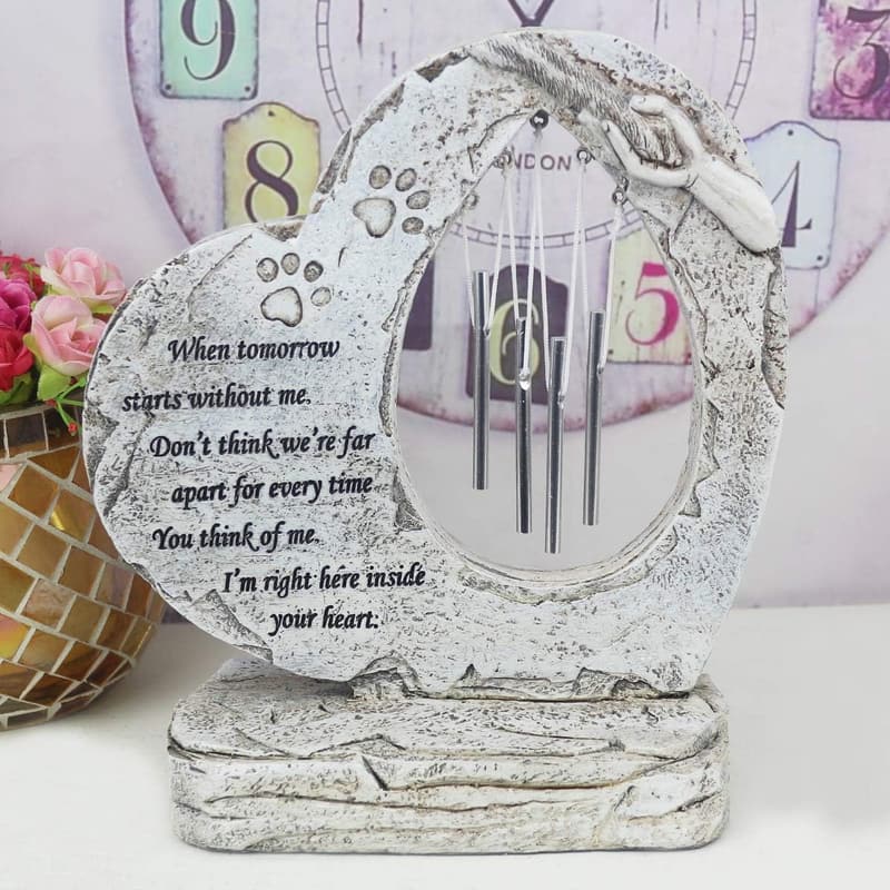 Heartfelt Pet Memorial Stone - Heart-Shaped Paw Print