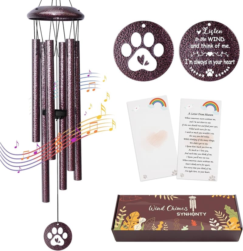 Dog Memorial Wind Chimes - Sympathy Gift for Pet Loss