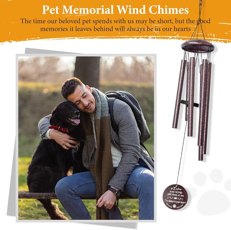 Dog Memorial Wind Chimes - Sympathy Gift for Pet Loss
