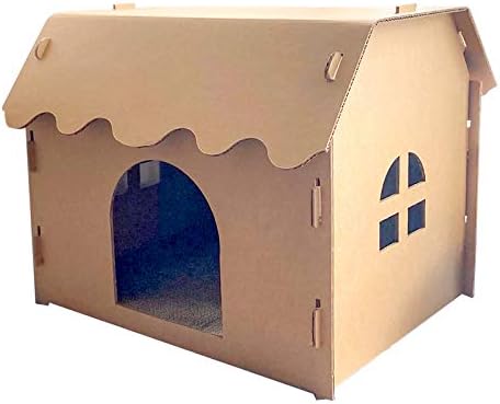 Cozy Cat House with Scratcher Pad - Cardboard for Cats & Kittens