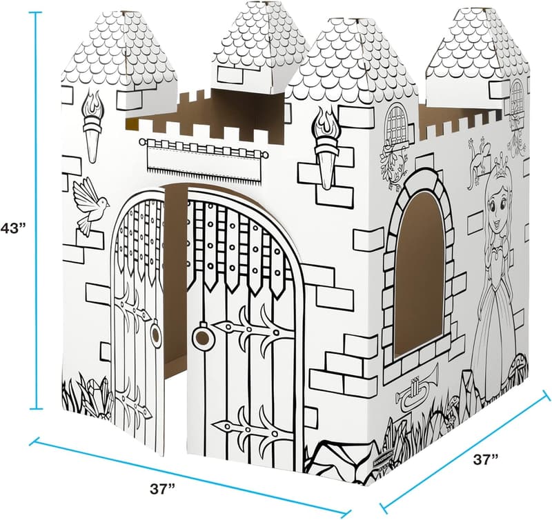 Castle Playhouse Cardboard Craft Activity for Kids
