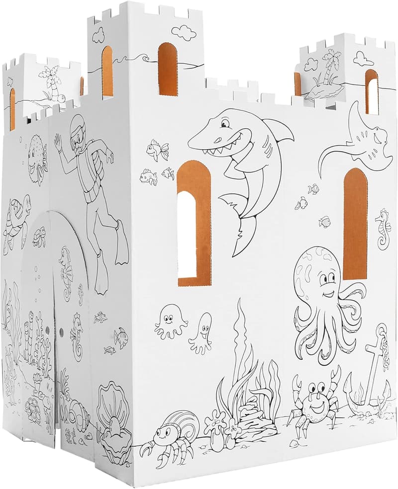 Kids Art Playhouse Sand Castle - Customizable Cardboard Fort, 32