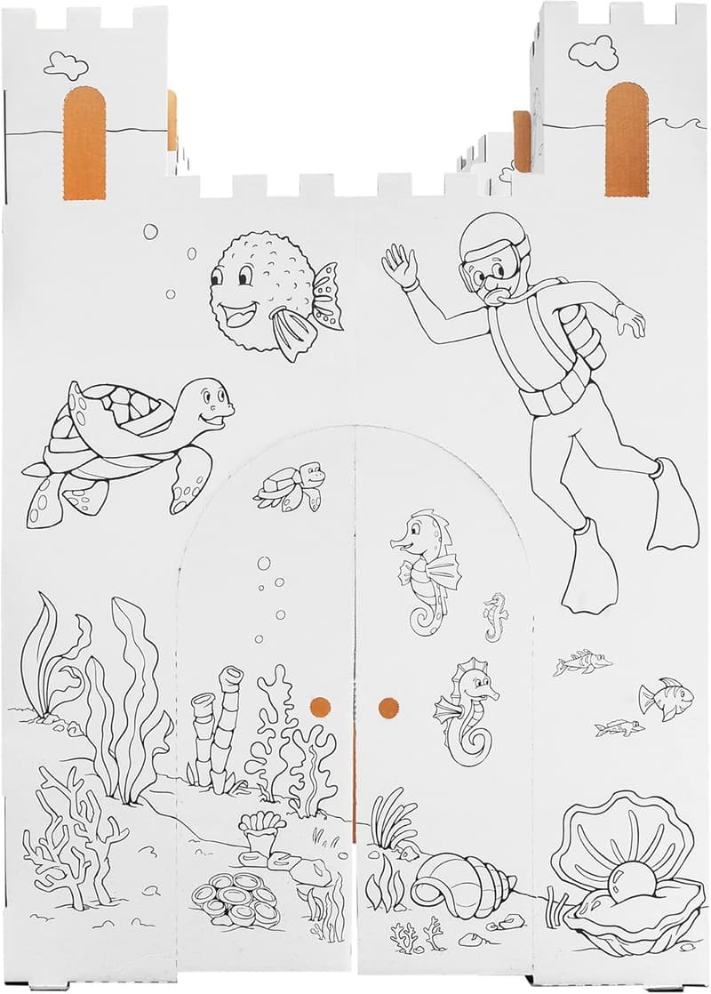 Kids Art Playhouse Sand Castle - Customizable Cardboard Fort, 32