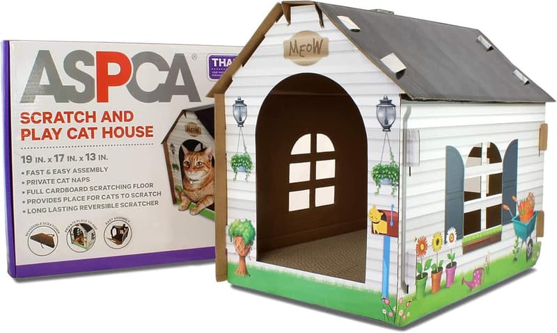 Cardboard Cat Hideaway with Scratching Pad – 19