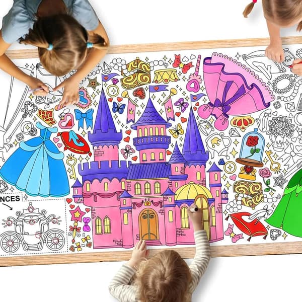 Princess Party Giant Coloring Poster - 31.5x72 Inches for Events