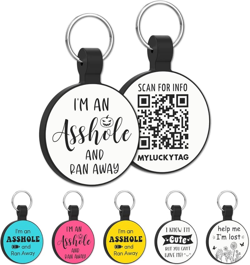 Durable QR Code Silicone Pet ID Tag with Online Profile