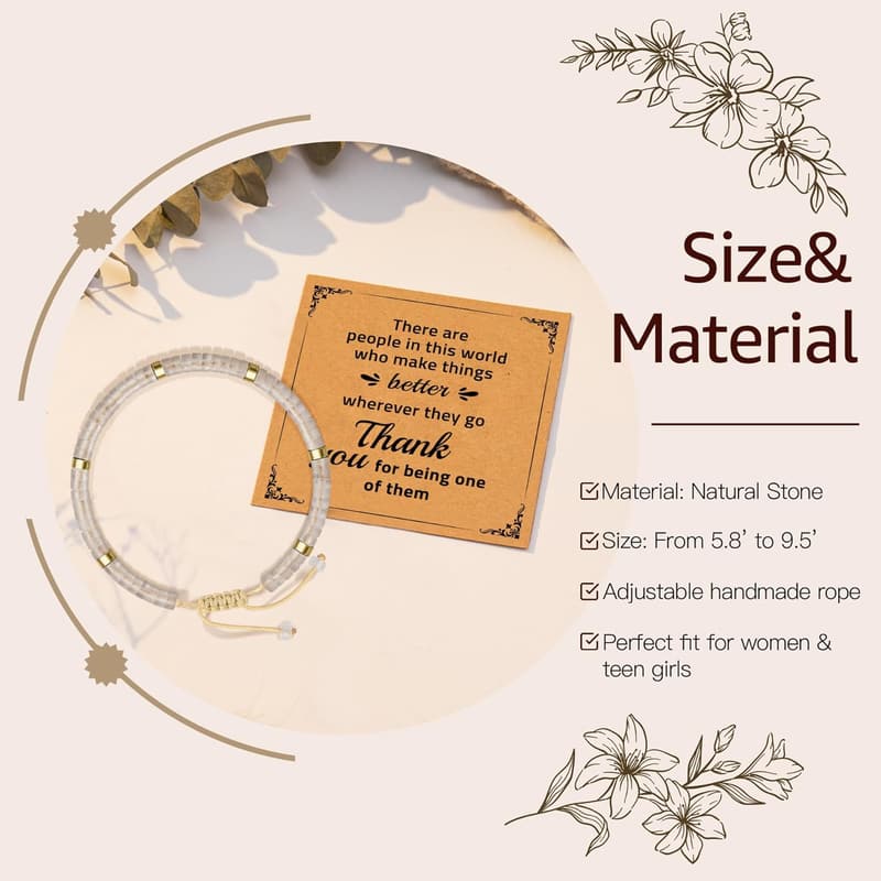 Teacher Appreciation Natural Stone Bracelet Gift for Women