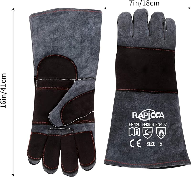 Animal Handling Gloves with Reinforced Padding for Dogs and Reptiles