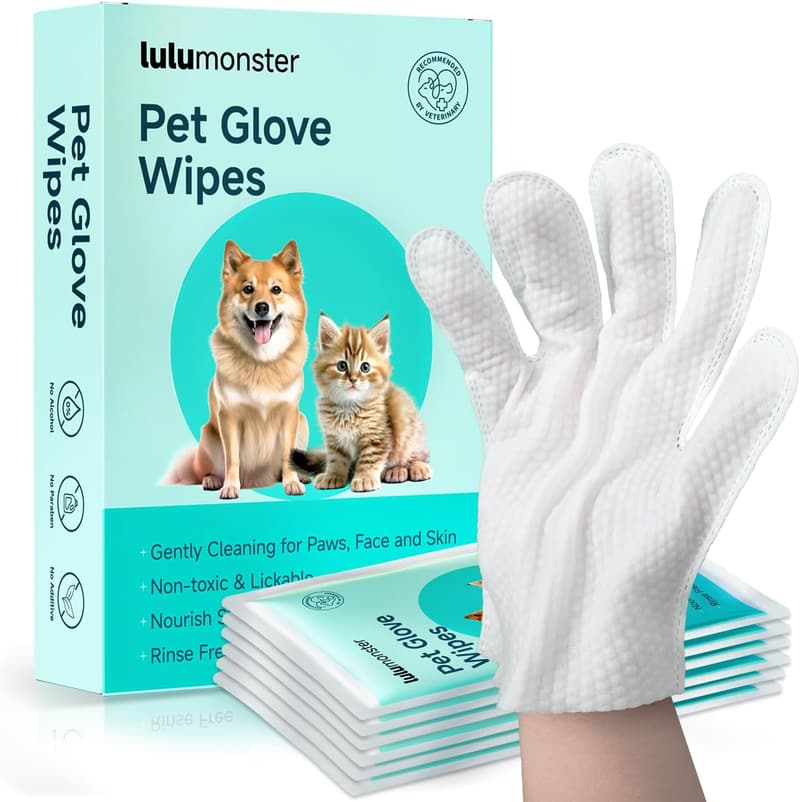 Hypoallergenic Pet Glove Wipes for Daily Care and Travel