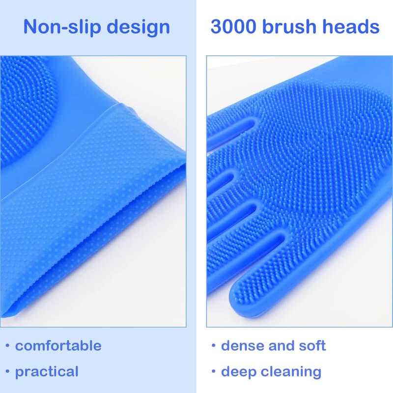 Pet Grooming Gloves for Dogs and Cats - Heat-Resistant Silicone
