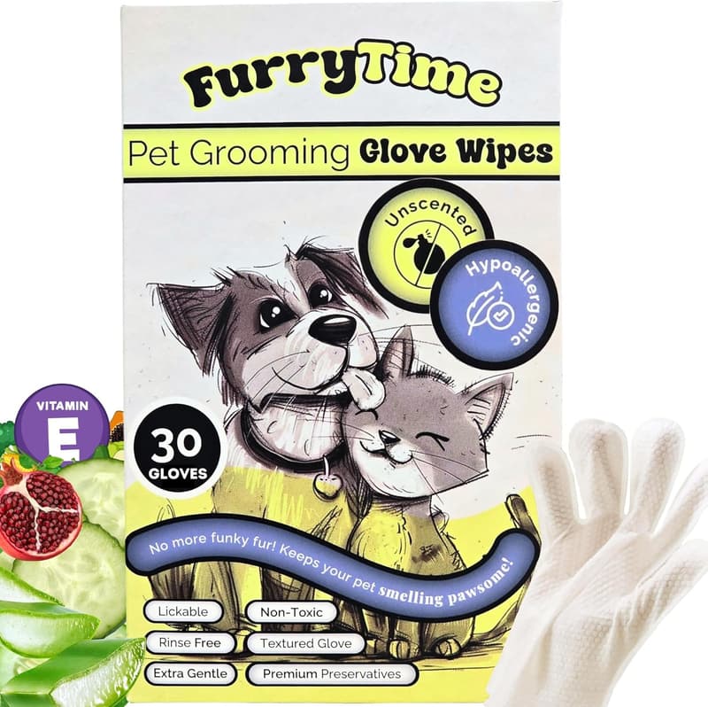Hypoallergenic Pet Cleaning Wipes for Dogs & Cats - 30 Count