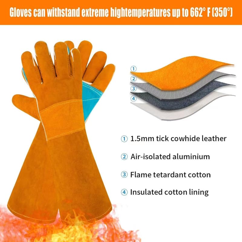 Bite-Proof Animal Handling Gloves with Reinforced Padding