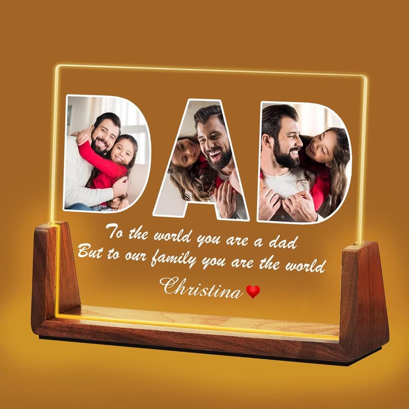 Customized Acrylic LED Plaque Night Light for Dad