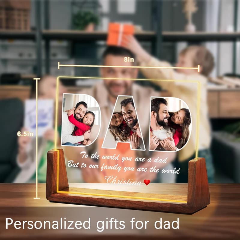 Customized Acrylic LED Plaque Night Light for Dad