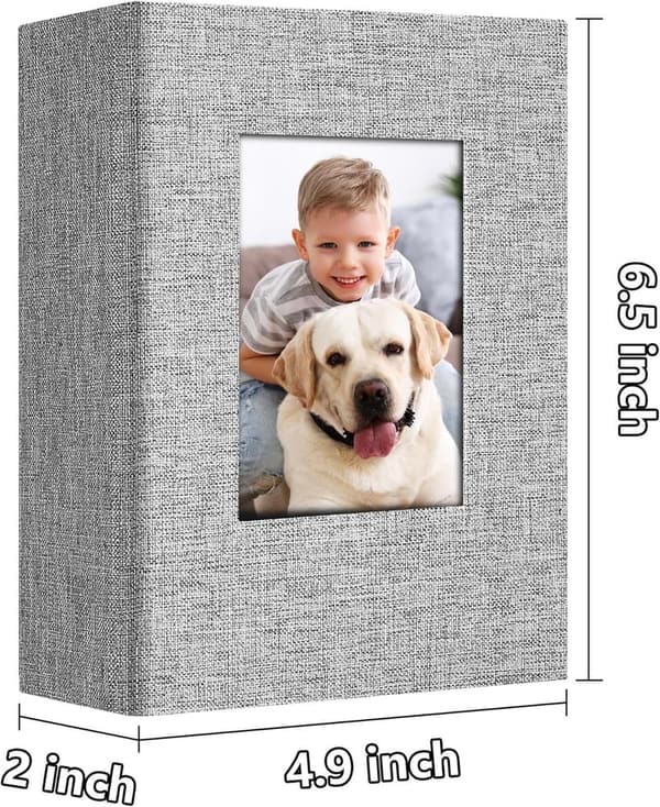 Linen Cover 100-Pocket Photo Album for Family Memories