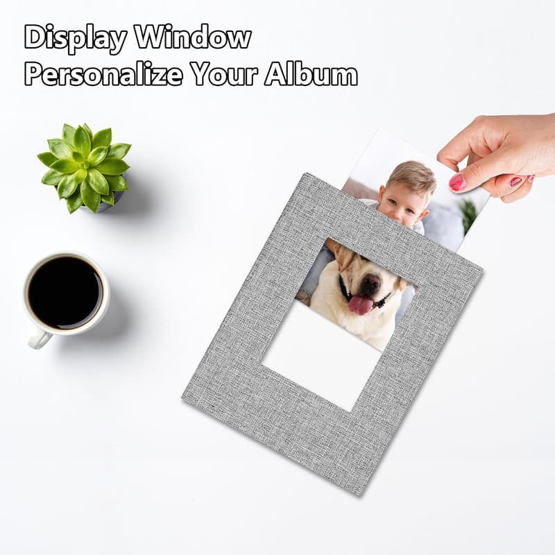Linen Cover 100-Pocket Photo Album for Family Memories