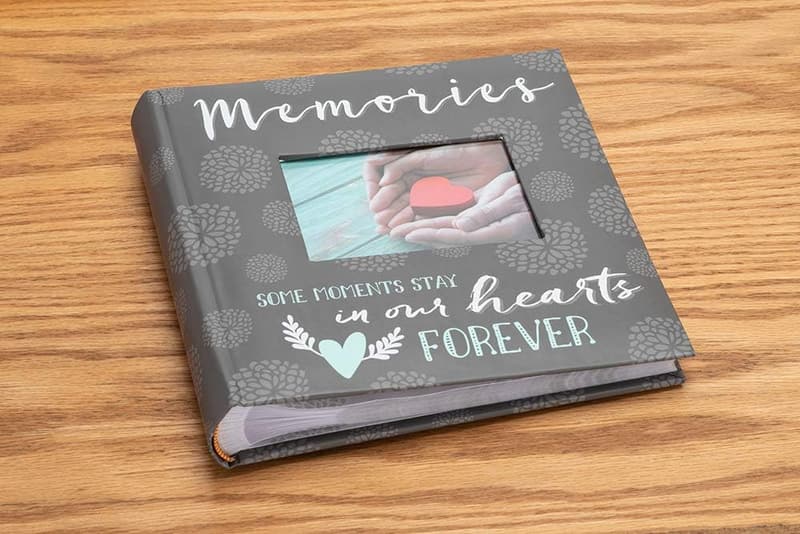 Gray 4x6 Photo Album with Memo Space for Memories