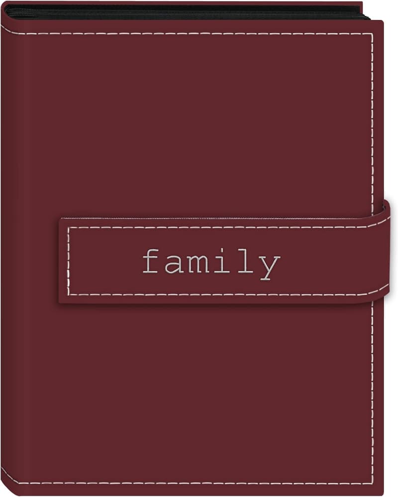 Burgundy Family Photo Album with 36 Pockets