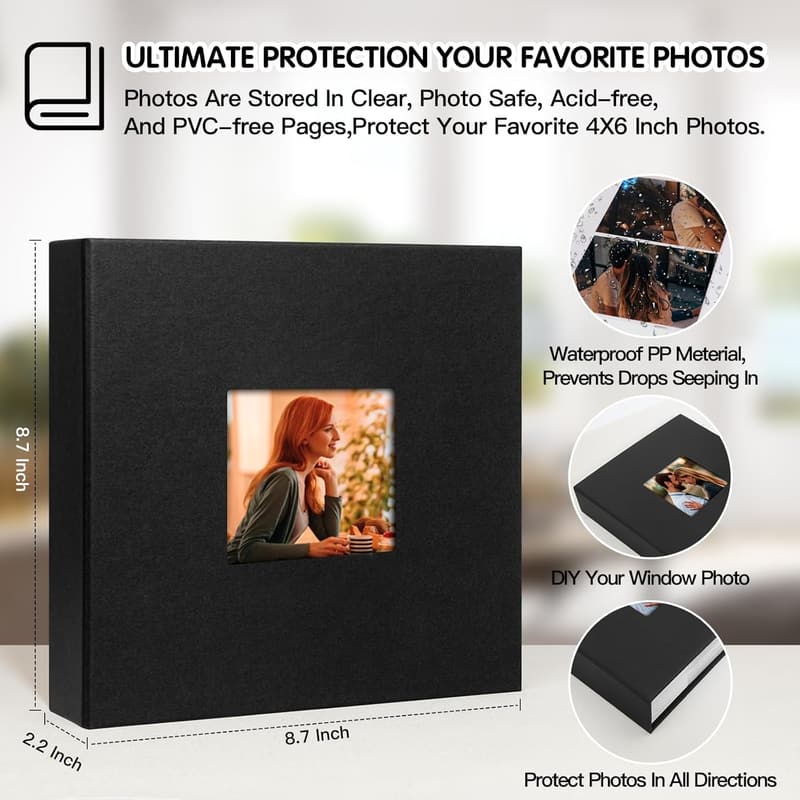 Leather Photo Album for 240 4x6 Photos with Writing Space