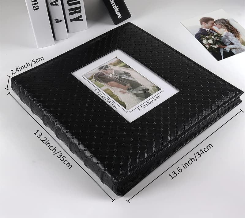 Large Capacity Black Photo Album for 4x6 Pictures - 600 Pockets