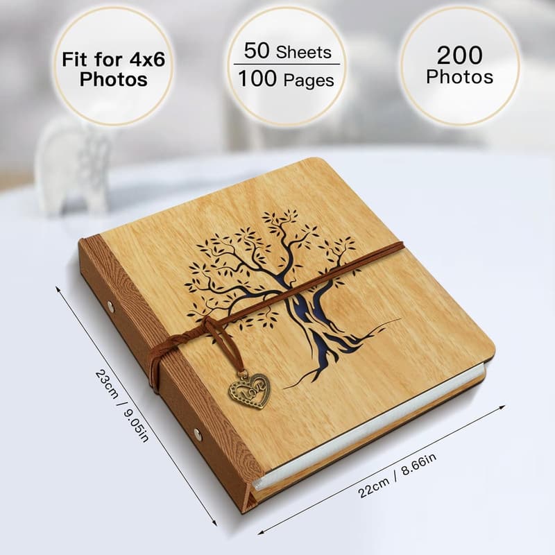 Family Tree 4x6 Photo Album for Mom and Dad, Holds 200 Pictures