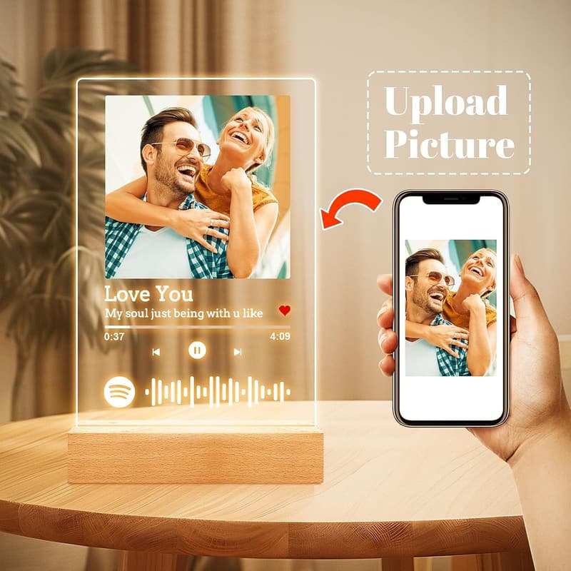 Personalized Acrylic Spotify Plaque for Couples' Anniversaries
