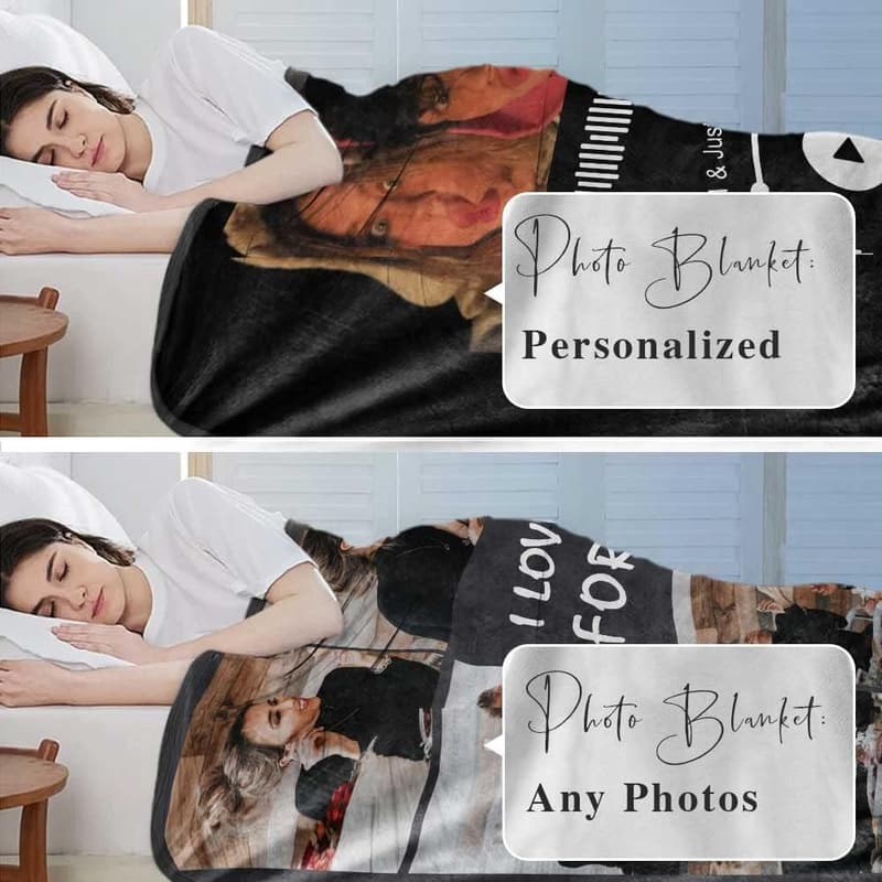 Spotify Code Music Blanket with Photo for Couples