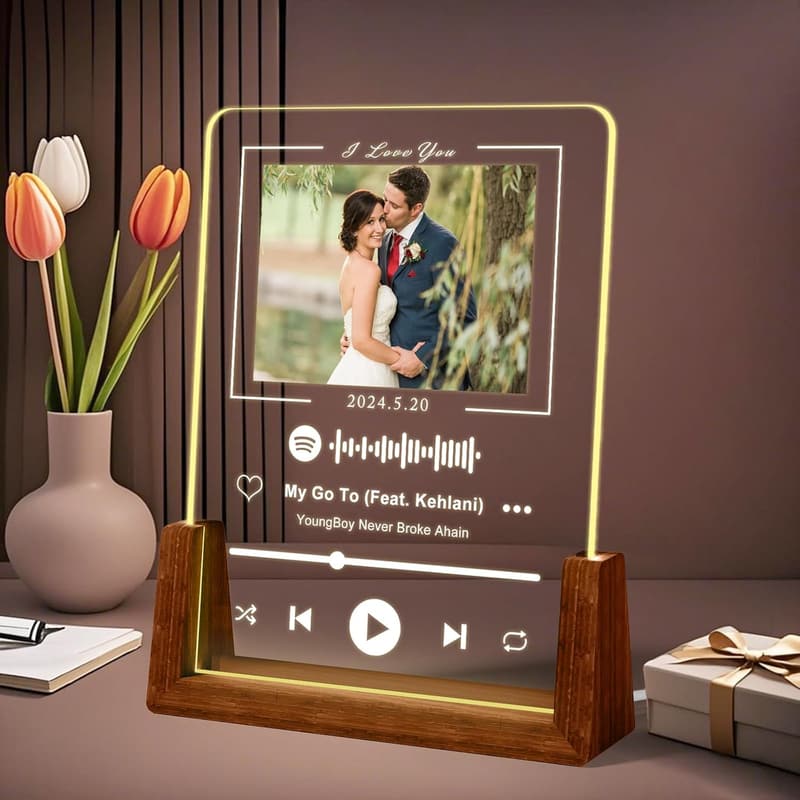 Valentine's Day Personalized Acrylic Music Plaque with Photo