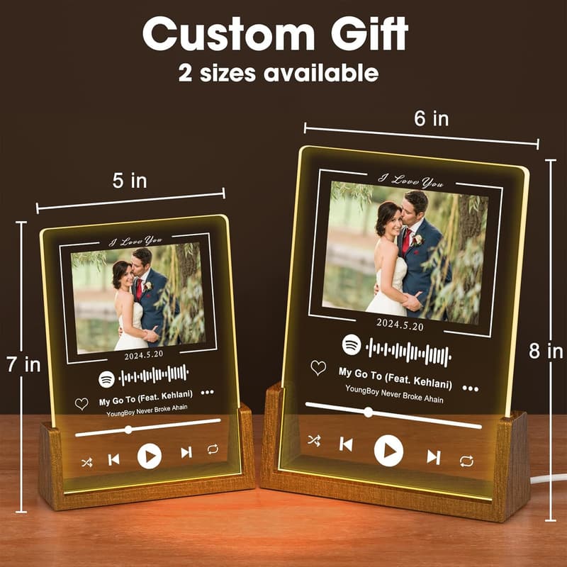 Valentine's Day Personalized Acrylic Music Plaque with Photo