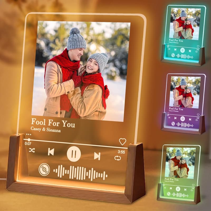Personalized Spotify Plaque with Picture for Couples' Anniversary